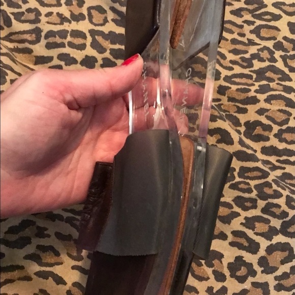 Chanel size 10 brown leather authentic Chanel sandal transparent detail - Picture 13 of 16